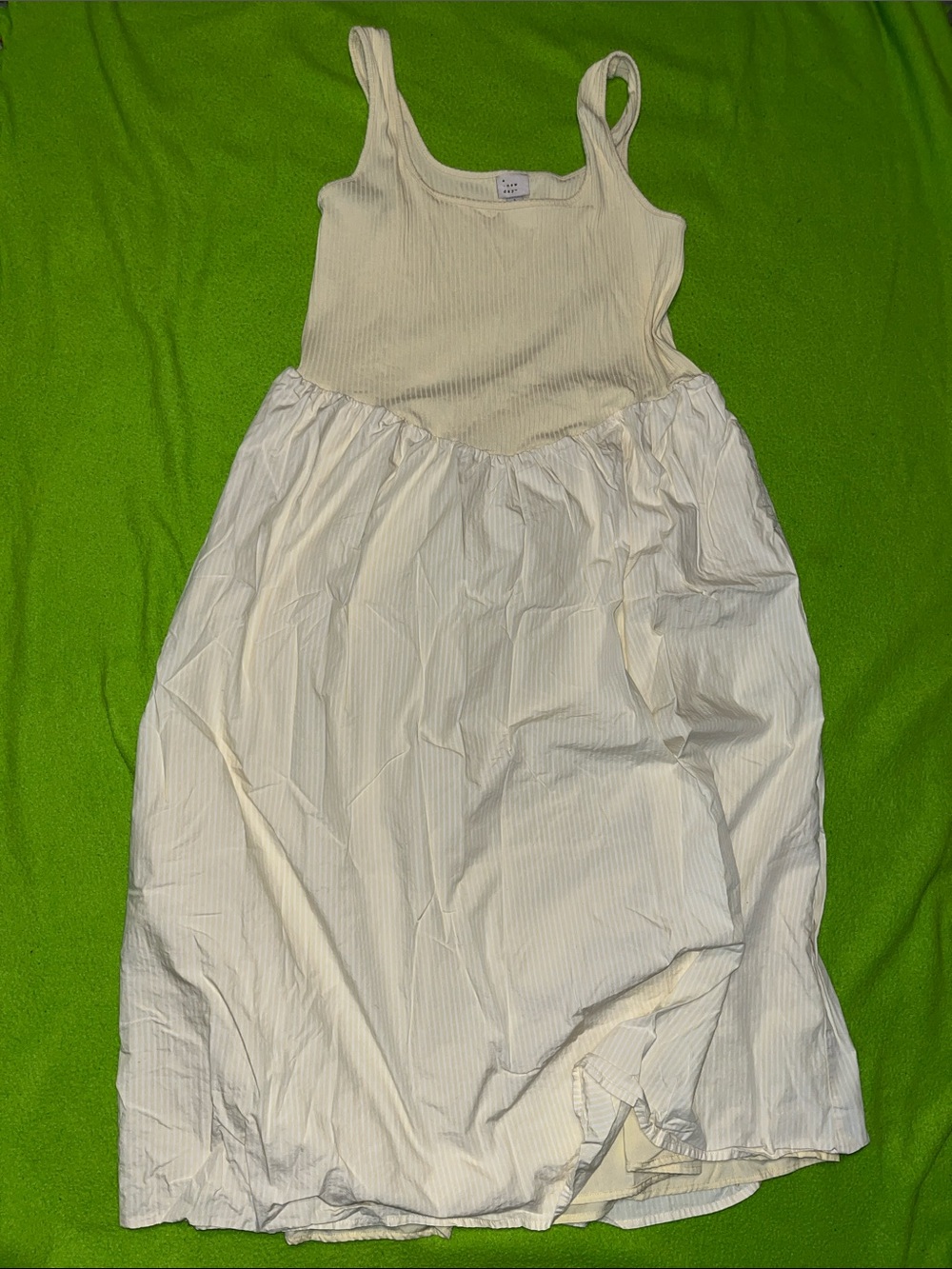 a new day Ivory Ribbed Tank Midi Dress